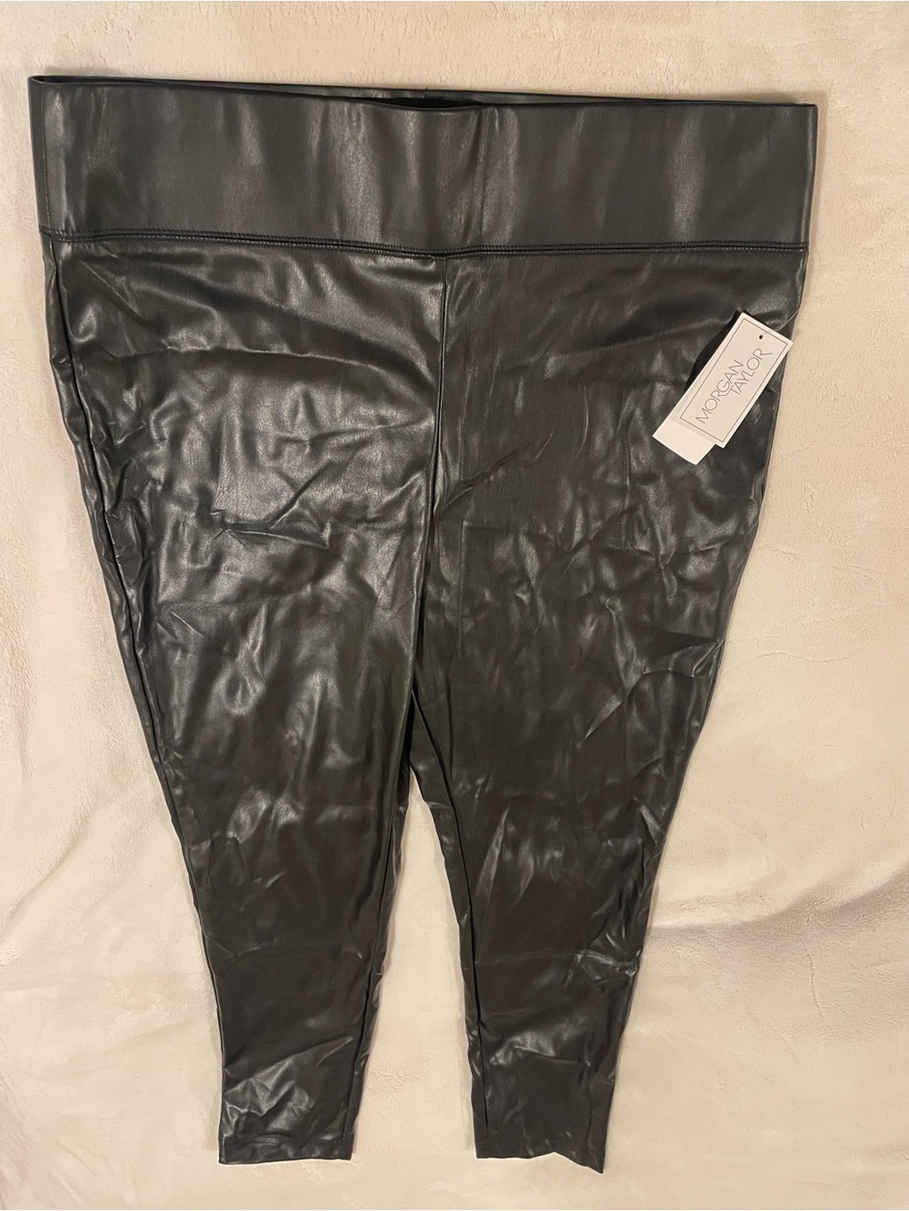 Morgan Taylor faux leather leggings pants NWT women size XL